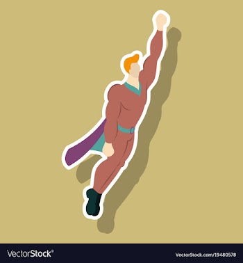 Superhero cartoon icon with superman on vector image