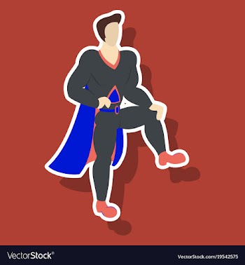 Superhero cartoon icon with superman on vector image