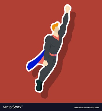 Superhero cartoon icon with superman on vector image