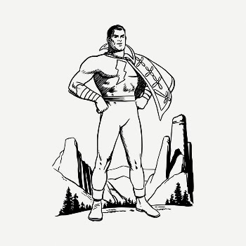 Superhero comic drawing, vintage illustration | Free PSD - rawpixel