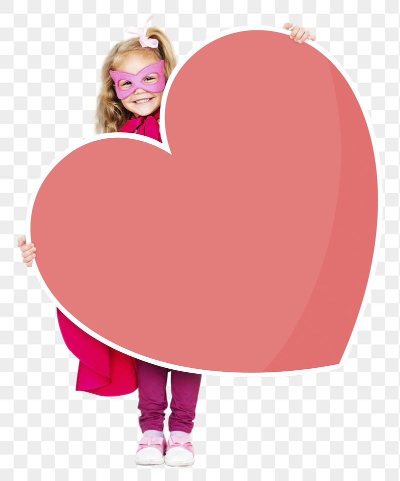 Superhero girl png heart sticker, | Free PNG - rawpixel