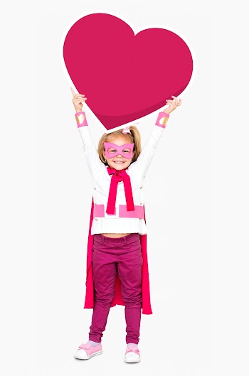 Superhero holding a heart icon | Free stock psd mockup - 491835