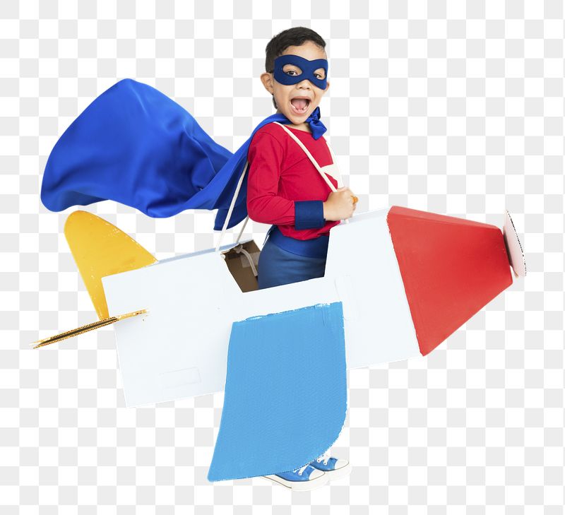 Superhero kid airplane png sticker, | Free PNG - rawpixel