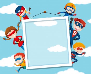 Superhero on on sky frame