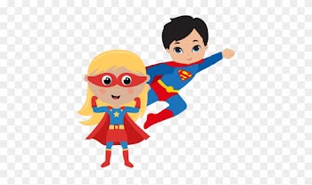Superhero Party - Superhero Boy And Girl Clipart