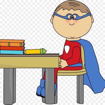 Superhero, School, Teacher, Cartoon, Table PNG