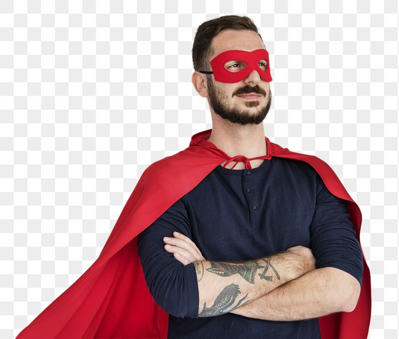 Superhero tattooed man png sticker, | Free PNG - rawpixel