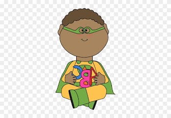 Superhero With Alphabet Letters Clip Art Superhero - Superhero Student Clipart