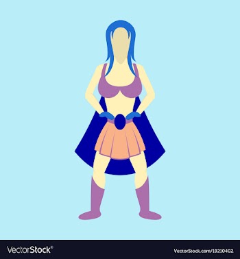 Superhero womanfemale cartoon character icon in vector image