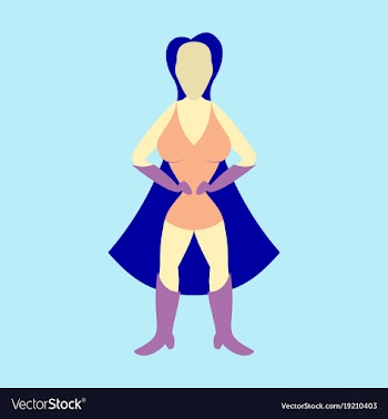 Superhero womanfemale cartoon character icon in vector image