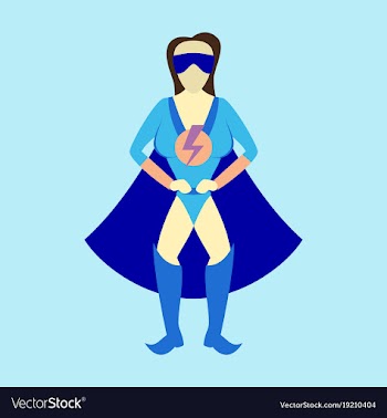 Superhero womanfemale cartoon character icon in vector image