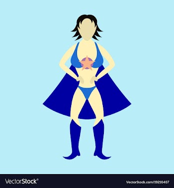 Superhero womanfemale cartoon character icon in vector image