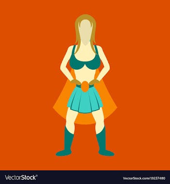 Superhero womanfemale cartoon character icon in vector image
