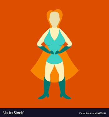Superhero womanfemale cartoon character icon in vector image
