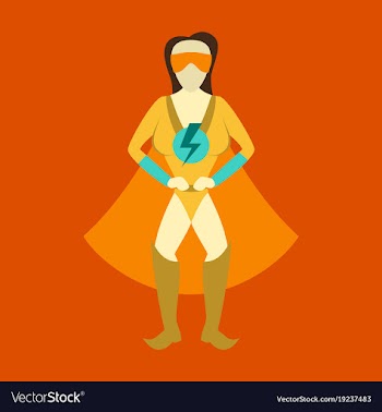 Superhero womanfemale cartoon character icon in vector image