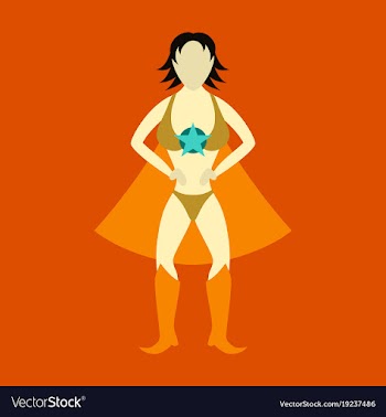 Superhero womanfemale cartoon character icon in vector image