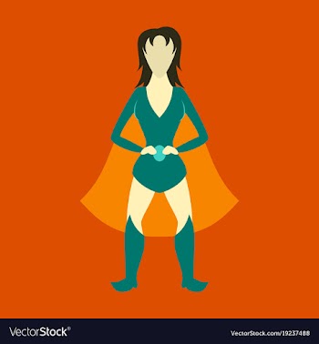Superhero womanfemale cartoon character icon in vector image