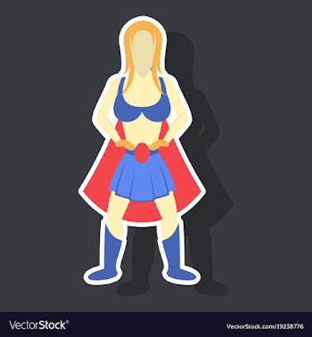 Superhero womanfemale cartoon character icon in vector image