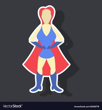 Superhero womanfemale cartoon character icon in vector image