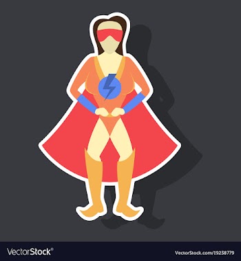 Superhero womanfemale cartoon character icon in vector image