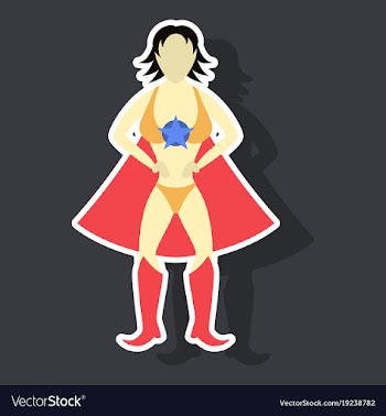 Superhero womanfemale cartoon character icon in vector image