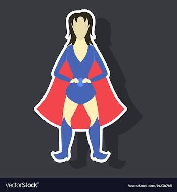 Superhero womanfemale cartoon character icon in vector image