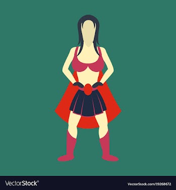 Superhero womanfemale cartoon character icon in vector image