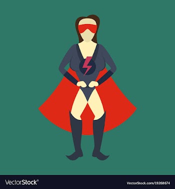 Superhero womanfemale cartoon character icon in vector image