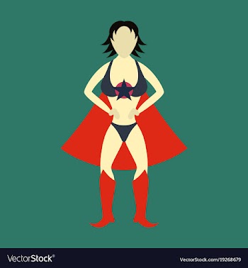 Superhero womanfemale cartoon character icon in vector image