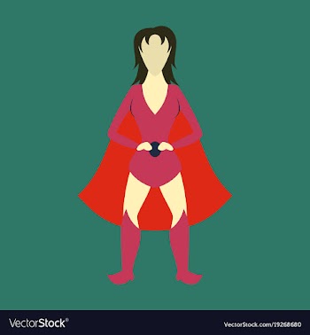Superhero womanfemale cartoon character icon in vector image