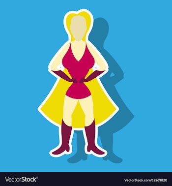 Superhero womanfemale cartoon character icon in vector image