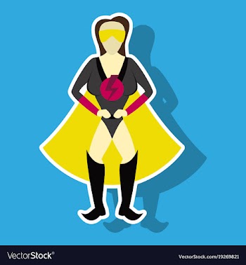 Superhero womanfemale cartoon character icon in vector image