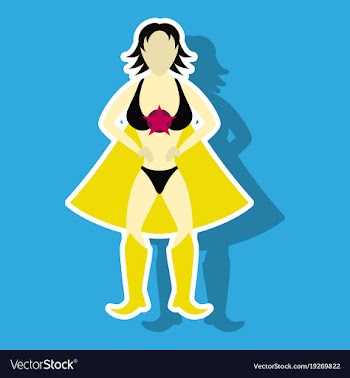 Superhero womanfemale cartoon character icon in vector image