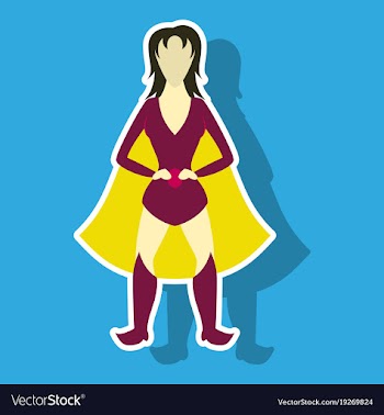 Superhero womanfemale cartoon character icon in vector image
