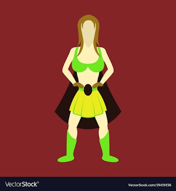 Superhero womanfemale cartoon character icon in vector image