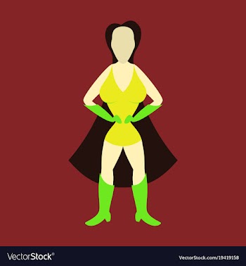 Superhero womanfemale cartoon character icon in vector image