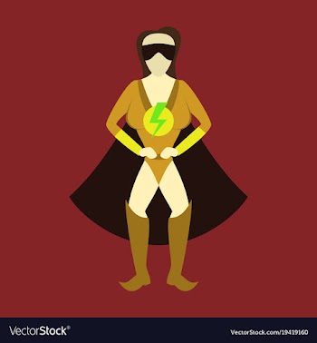 Superhero womanfemale cartoon character icon in vector image