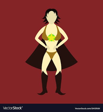 Superhero womanfemale cartoon character icon in vector image