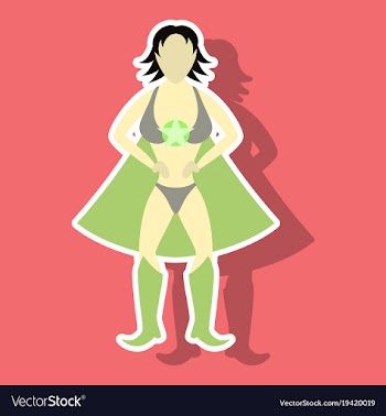 Superhero womanfemale cartoon character icon in vector image