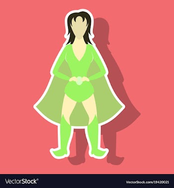 Superhero womanfemale cartoon character icon in vector image