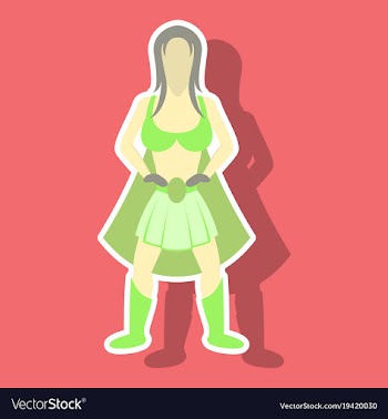 Superhero womanfemale cartoon character icon in vector image