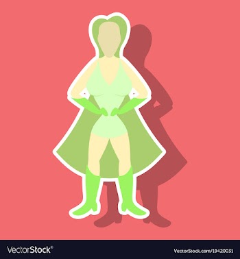 Superhero womanfemale cartoon character icon in vector image