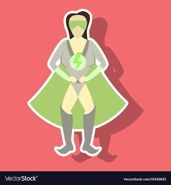 Superhero womanfemale cartoon character icon in vector image