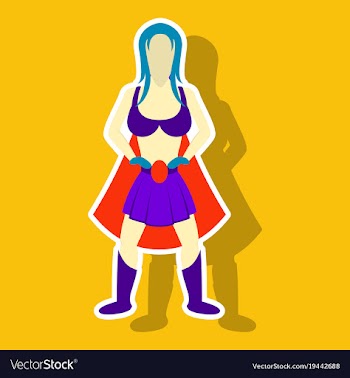 Superhero womanfemale cartoon character icon in vector image