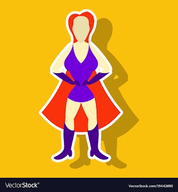 Superhero womanfemale cartoon character icon in vector image