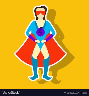 Superhero womanfemale cartoon character icon in vector image