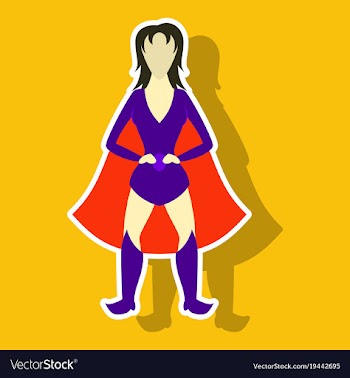 Superhero womanfemale cartoon character icon in vector image