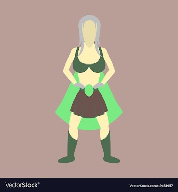Superhero womanfemale cartoon character icon in vector image