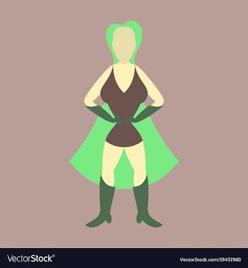 Superhero womanfemale cartoon character icon in vector image