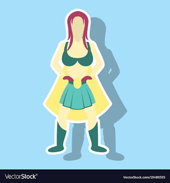 Superhero womanfemale cartoon character icon in vector image